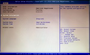 Fujitsu ESPRIMO E700 E90+ BIOS Information