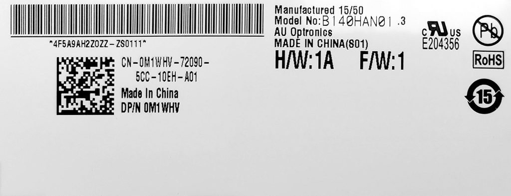 AU Optronics B140HAN01.3 FHD IPS